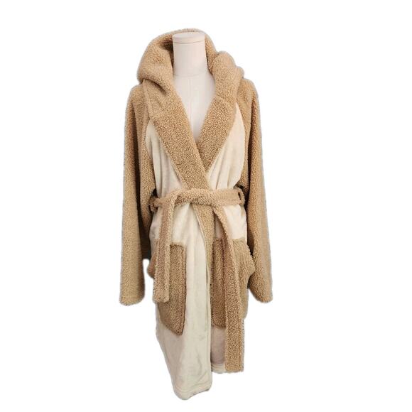 Topshop Women's Teddy Tiger Textured Robe Hood Tie Pocket Size Small/6 - Picture 2 of 4
